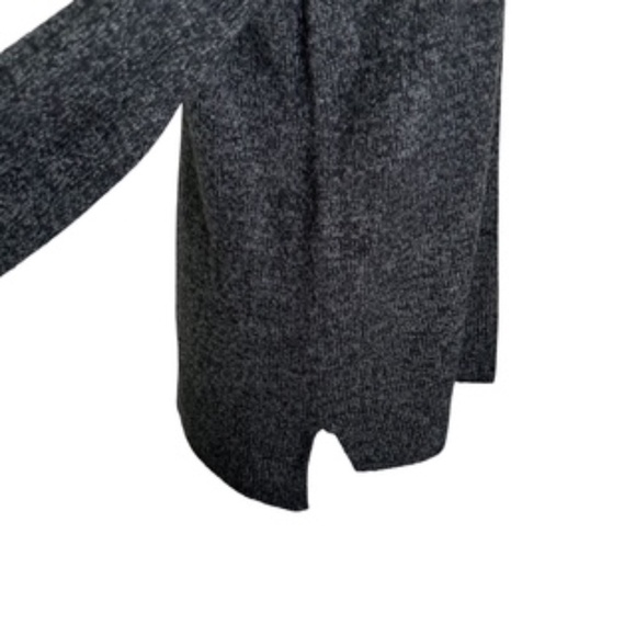 DKNY Jeans Long Tunic Cowl Neck Charcoal Gray Slight Hi/Lo Hem Sweater Size L - Picture 4 of 7